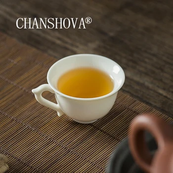 CHANSHOVA 30ml Tradicinės Kinų stiliaus Asmenybės trumpas Balto porceliano Mažų vyno taurės teacup Kiniškojo porceliano puodelis arbatos rinkinys H451