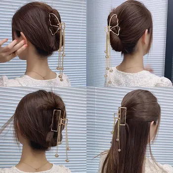 Crystal Kutas Plaukų Įrašą Metalo Drugelis Plaukų Letena Įrašą Moteris 2021 Mados Hairclips Moterų galvos Apdangalai, Mergaitėms Plaukų Aksesuarai