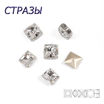 CTPA3bI #K9 Kvadrato Formos Kristalų Siūti Cirkonio Geriausios Kokybės Siuvimo Akmenys 