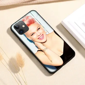 Dainininkė pink Minkšto Silikono Case for iPhone 5 5s 6 6s 7 8 Plus X XR XS Max 11 Pro Max SE 2020 m.
