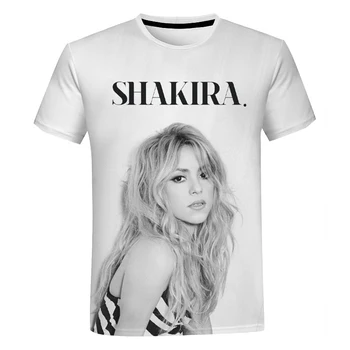 Dainininkė Shakira 3D Atspausdintas T-shirt Vyrai/moterys Vasaros Mados Atsitiktinis Harajuku Populiarus Shortsleeve Apvalios Kaklo Negabaritinių Viršūnės