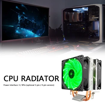 Desktop CPU Dual Aušinimo Ventiliatorius 2 Šilumos Vamzdžiai Kompiuterio Aušintuvo Radiatoriaus Intel AMD Vaizdo Grafikos plokštė Vandens Aušintuvo Radiatorius