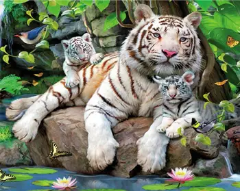 Diamond Siuvinėjimo Tigras Nuotrauką kalnų krištolas 5D kvadratiniu Dervos Diamond Gręžimo, Dažymo Gyvūnų rankų darbą Amatų Vaikų Dovanų
