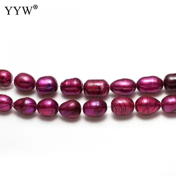 Didmeninė ryžių gėlavandenių perlų karoliukus, natūralus raudonasis klasė a 8-9mm 0,8 mm 11.5 colių papuošalai priėmimo 