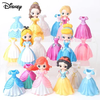 Disney Princesė Anime Sofija Anna Ariel Veiksmų Skaičiai Modelio Žaislą Magic Įrašą Keisti Suknelė Chothes Lėlės Dovana Žaislas Vaikams, Merginos