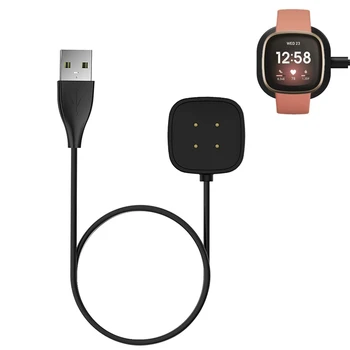 Doko Stotis Įkroviklis Adapteris USB Įkrovimo Kabelis Bazės Laidą Laidą Fitbit Prasme/Versa 3 Smartwatch Versa3 Smart Žiūrėti Priedą
