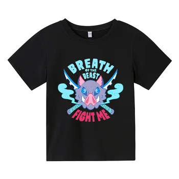 Drabužiai berniukams, Demon Slayer Marškinėliai Vaikams Kawaii Animacinių filmų Disko Dvasios Grafinis T-shirt Anime Demonas Ašmenys Cool Marškinėlius Vaikai