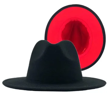 Dvi tonas fedora skrybėlę Panamos skrybėlė Moteris, Bažnyčios skrybėlę unisex veltiniai vantage skrybėlę violetinė geltona apačioje fedoras wholesle skrybėlę