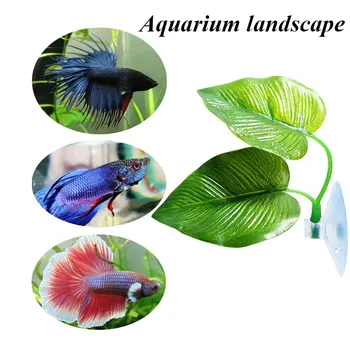 Dvisluoksnį Lapų Modeliavimas Dekoratyvinių Kraštovaizdžio Žuvų Bakas Akvariumas Accessories Dirbtinių Augalų, Žuvų Akvariumas Poilsio Lova