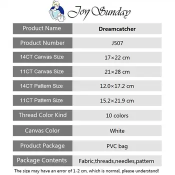 Džiaugsmas sekmadienį Dreamcatcher modelio skaičiavimo kryželiu rinkinys 14ct balta 11ct drobė 