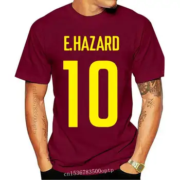 Eden Hazard Belgija Nr. 10 Mens Medvilnės Atspausdinti Futbolo Marškinėliai