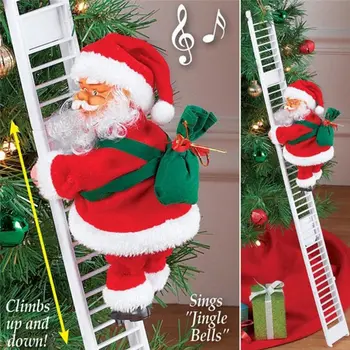 Elektros Kalėdų Senelis, Žaislų, Lipti Laiptais Kalėdų Vyras Lėlės Muzikos Kūrybos Vaikams Kalėdų Dovanos Žaislas U3