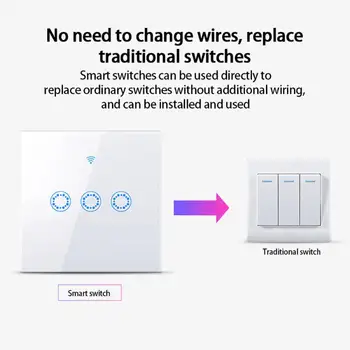 Europos Standartą Tuya Smart WIFI Touch Perjungti Balsu Smart Wifi Sienos Jungiklis, Pažangus Jungiklis Alexa 