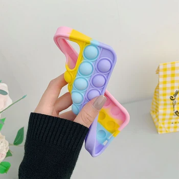 Fidget Žaislai Silikono Mobiliojo Telefono Atveju Išspausti Daugiafunkcinis Žaislas Dimple Burbulas Apsaugine Danga Įtempių Žaislai