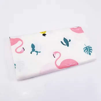 Flamingo Spausdinti Medvilnės Ruoželinio Audinio Kvėpuojantis Kratinys Medvilnės Tekstilės 