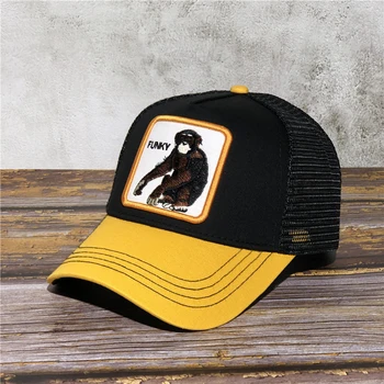FUNKY Beždžionės Orangutans Naujas Beisbolo kepuraitę Gyvūnų Išskirtinį Siuvinėjimo Anime Mielas Gyvūnų Serijos Vasaros Tinklinio Vyrų skėtį nuo saulės, skrybėlę