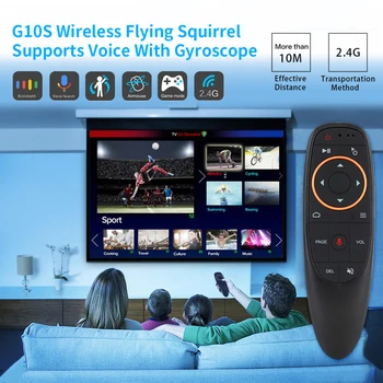 G10S 2,4 GHz Belaidžio ryšio Plaukioja Pele Nuotolinio Valdymo Android TV Box Projektoriai su Balso Kontrolės Gyro Jutikliai Žaidimų Kompiuterį