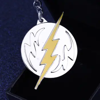 Geltona Flash Pasirašyti Keychain Priedai Filmų Serijos Raktų Žiedas Mados Key Chain Moterims Moteriški