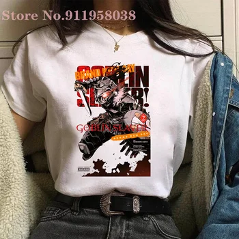 Goblin Slayer marškinėliai Vintage mados Grafinis Marškinėliai Punk stiliaus o-kaklo trumparankoviai Harajuku atsitiktinis viršūnes moteris/vyras Marškinėliai