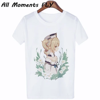 Harajuku Mada Genshin Poveikio Marškinėliai Žaidėjus Mergina Kawaii T-shirt Moteris Y2k Estetinės Drabužiai Balti O-kaklo Marškinėlius Anime Marškinėliai