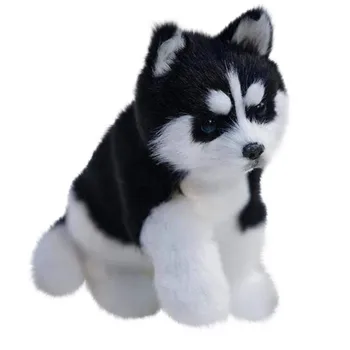 Haskiu veislės šuns žaislas pliušinis žaislas imituojant gyvūnų modelį, vaikai dovanų kawaii haskių šunų kačių pliušinis žaislas L4