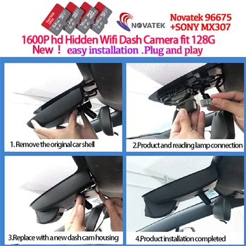 HD 4K 2160P Lengva įdiegti Automobilių DVR Vaizdo įrašymo Brūkšnys Cam Kamera 