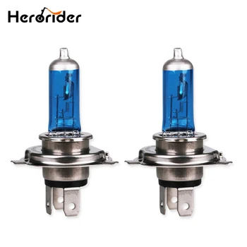Herorider 2x Automobilių Halogeninės Xenon Lemputės yra Aukštos artimąsias H4 12V 60/55W P43T 9003 Super White Xenon 6000K lemputė, priekinis Žibintas