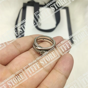 Interneto sławna mados serijos karšto stiliaus serpentine sterlingas sidabro žiedas