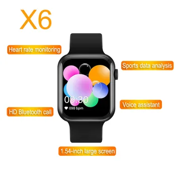 IWO X6 Serijos 5 visos Touch Moterų Laikrodžiai Skambinkite Pranešimą Priminimas Širdies ritmo Monitorius 