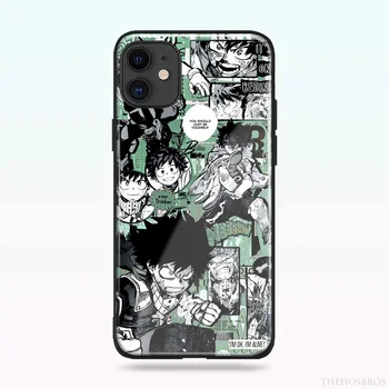 Izuku Midoriya Deku BNHA Anime Minkšto Silikono Stiklo Telefonas Padengti Shell 
