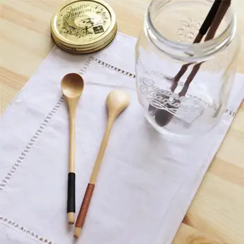 Japonų Medinės Kavos Ilga Rankena Šaukštas Ekologišką Sveiką Stalo Netoksiškas Virtuvės Kūrybos Kietas Maišykite Stick