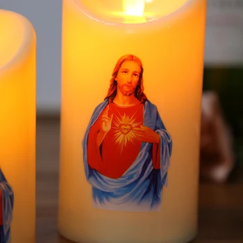 Jėzus Kristus Žvakių Lemputė LED Tealight Romantiška Ramstis Šviesos Kūrybos Flameless Elektroninė Žvakė su baterijomis