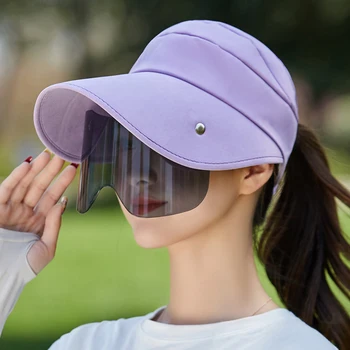 K191 Moterų Skrybėlę Beisbolo kepuraitę skėtį nuo saulės Skrybėlę 2021 M. Vasaros Lauko Big Kraštų Skrybėlę Su Objektyvo Saulės Skydelis plaukai surišti į uodegą Skrybėlę Dviračių Vėjo
