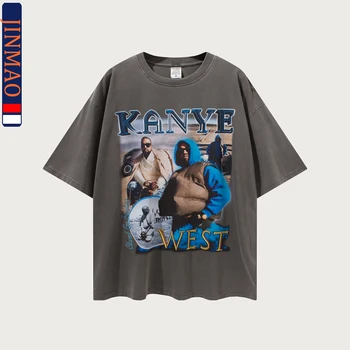 Kanye West Retro Marškinėliai Medvilnės Vyrams Camisetas De Mujer Viršūnes Gotikos Streetwear Alt Harajuku Hip-Hop Juokinga Negabaritinių 2021
