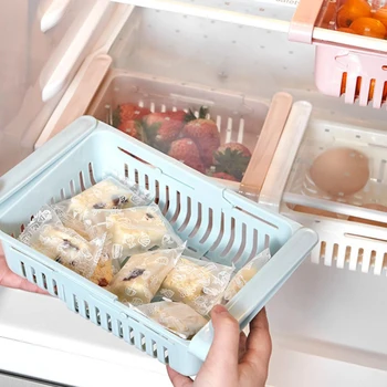 KARŠTA!! Reguliuojamas Tampus Šaldytuvas Organizatorius Stalčių Krepšelį Šaldytuve Daržovių Stalčiai Stalčiuko Namo Organizacija