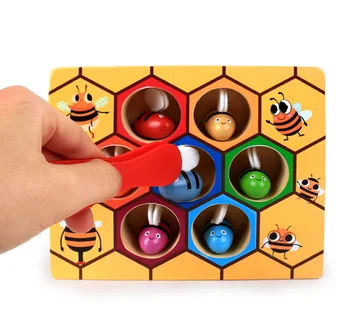 Karšto Mediniai Simpatijų Educatinal Žaislai Vaikams Montessori Ankstyvojo Ugdymo Avilys Žaidimas Vaikystės Spalvų Pažinimo Įrašą Mažų Žaislų Bitė
