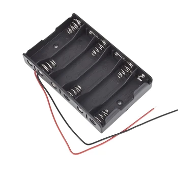 KARŠTO Naujas 6 x 1,5 V AA 2A CELL Baterijos Baterijų Laikiklį talpinimo 9V Atveju Su Švino Vielos
