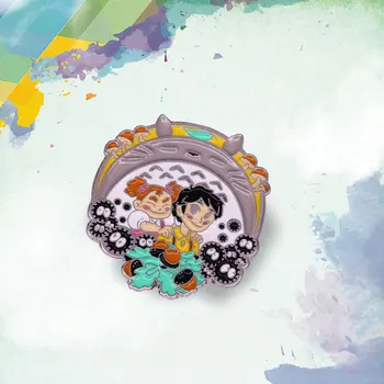 Kawaii Totoro Suodžių Animacinius Pin Brolis ir Sesuo Sagė Ghibli Anime Gerbėjų Puiki Dovana