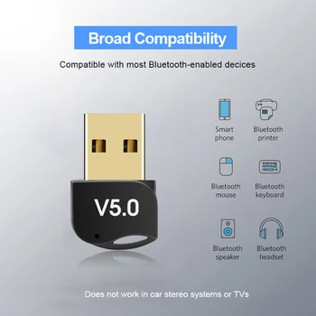 Kebidumei USB Bluetooth Adapteris V5.0 Belaidžio 