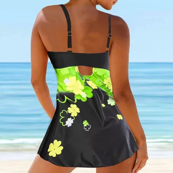Kelionės Moterų Bikini Tankini Didelis Skaitmeninio Spausdinimo Hot Spring Beach Resort Split maudymosi kostiumėlį Nustatyti Купальник 2021 Naujas Greitas Pristatymas