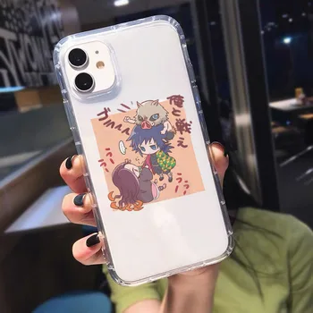 Kimetsu Nr. Yaiba Demon Slayer Anime Telefono dėklas skirtas Iphone 12 Pro Max 11 XS MAX 8 7 6 6S Plus X SE2020 XR atsparus smūgiams Aišku, Padengti