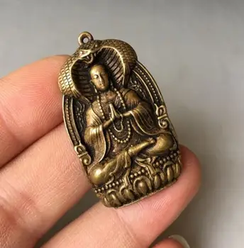 Kinijos gryno žalvario Ksitigarbha Bodhisatvos amuletas pakabukas