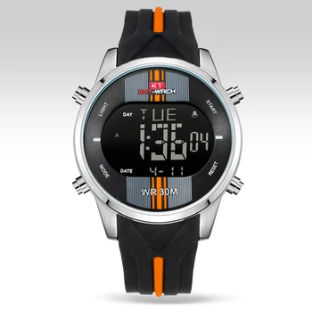 KT716 Mados Prekės ženklo Laikrodžiai Vyrams, Sporto Laikrodžiai Vandeniui LED Skaitmeninis Kvarco Vyrus Karinių Riešo Žiūrėti Laikrodis Relogio Masculino