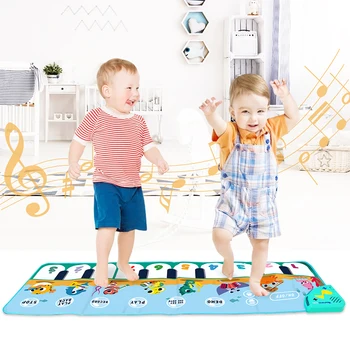 Kūdikių Ankstyvojo Ugdymo Muzikos Fortepijonui Kilimėlis su 8 Tipų Priemonė Klaviatūra Žaisti Kilimų Gyvūnų Tema Muzika Žaislai Vaikams Dovanų