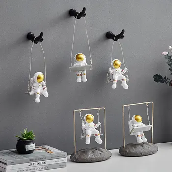 Kūrybos Dervos Astronautas Figūrėlės Šiuolaikinės Astronautas Skulptūros, Dekoratyvinės Sienų Mount Kosmonautas Statulos Namų Dekoro