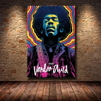 Kūrybos Jimi Hendrix Garsaus Roko Žvaigždės Plakatas Drobės Tapybos HD Spausdinimo Populiarus Dekoratyvinis Dažymas Kambarį Apdaila