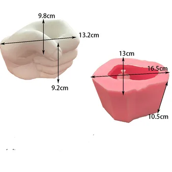 Kūrybos Kumščiu Puodą Cemento Balkonas Sodas Sodinamoji Formų 3D Silikono Vaza Betono Vazonas Pelėsių