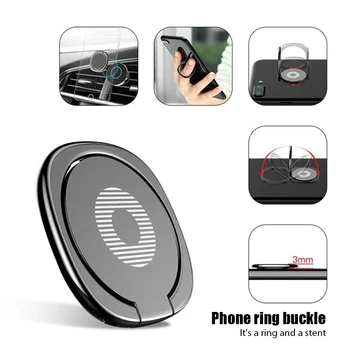 Labai Plonas Prabanga Metalo Mobiliojo Telefono Lizdo Laikiklį Universalus Telefono Magnetinis Laikiklis Stovėti Priedai Piršto Žiedą 360°