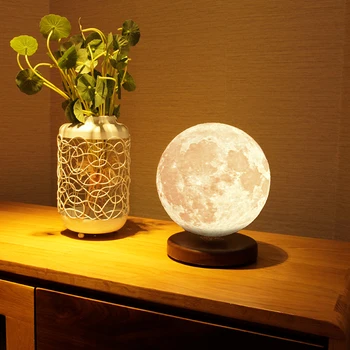 LED 3D Magnetic Levitation Kūrybinis Prisilietimas Jungiklis Mėnulio Šviesa Mėnulio Lempos Sukasi Naktį Šviesos Namuose Gimtadienio Dovana