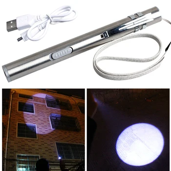 LED Daugiafunkcį Vandeniui Įkrovimo Lemputė Nešiojamieji Elektriniai Fakelas Kišenėje Paprastas Režimas Pen Mini Lauko Žibintuvėlis